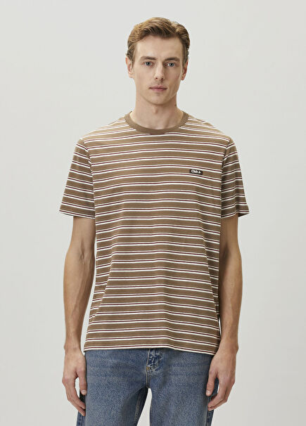 Brown Relax Fit Striped T-shirt
