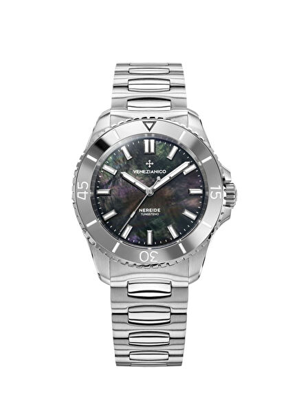 3121540C Nereide Tungsteno 39 Kurmalı Otomatik Gri Çelik Erkek Kol Saati