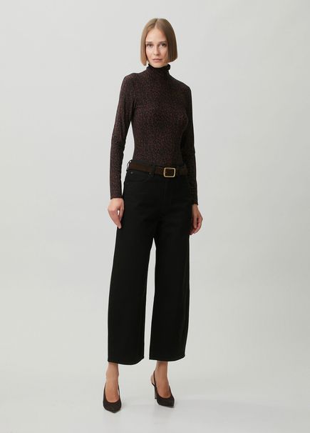 The Bow Crop Siyah Jean Pantolon