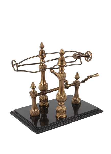 Mermer Tabanlı Bronz Şişe Standı 40 x 22 cm