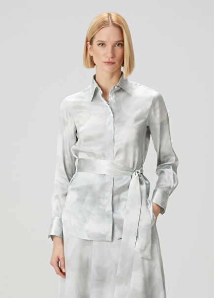 Blue Silk Shirt