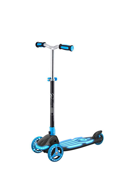 Blue 3 Wheel Foldable Unisex Kids Scooter With Illuminate Light