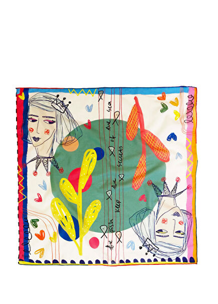 Sea Colored Cotton Women's Bandana