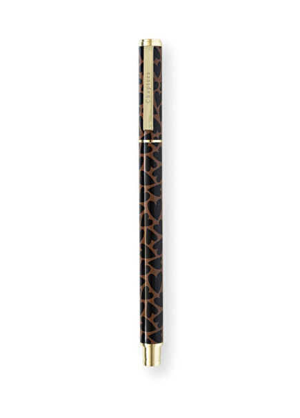 Premium Black Brown Hearts Rollerball Pen