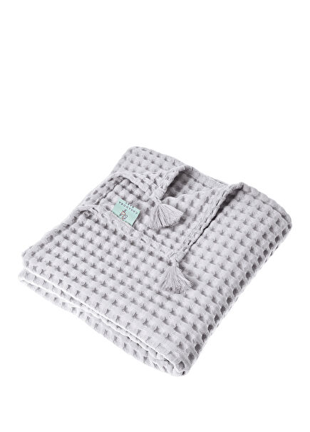 Grey 100% Cotton Waffle Baby Pique Cover 90 x 120 cm