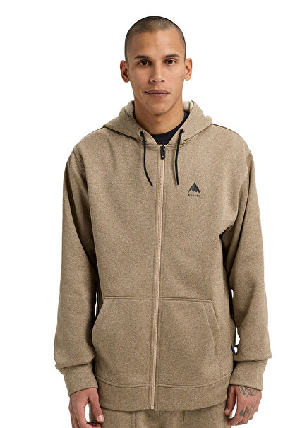 Oak Fermuarlı Kapüşonlu Bej Erkek Sweatshirt