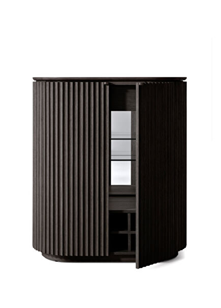 Claire Siyah Meşe Ahşap Bar Konsolu