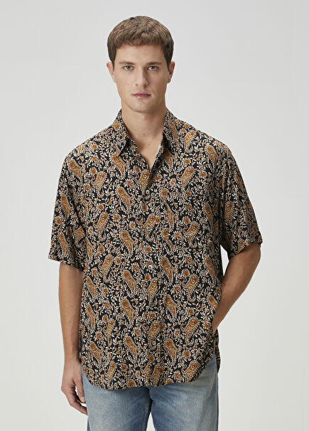 Black Tan Patterned Shirt