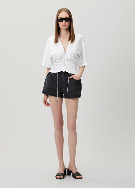 Marathon Gri Denim Şort