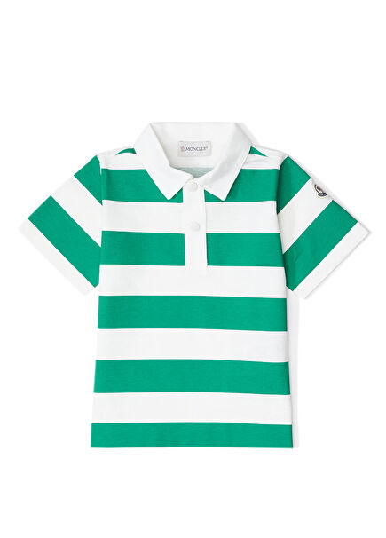 Green Polo Neck Striped Boys' T-Shirt