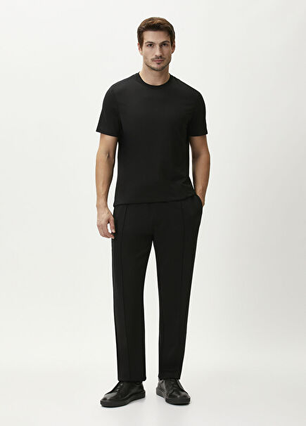 Black Ribbed Sweatpants