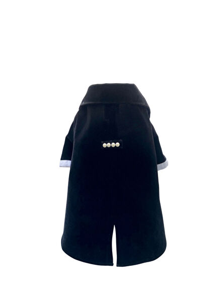 Frak Siyah Kadife Kedi ve Köpek Ceketi