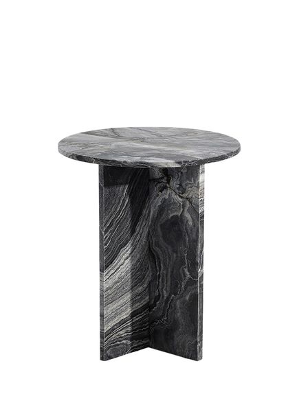 Black Fusion Gummy Anthracite Black Marble Side Table