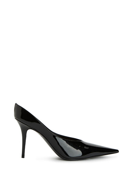 Anok Black Leather Heels