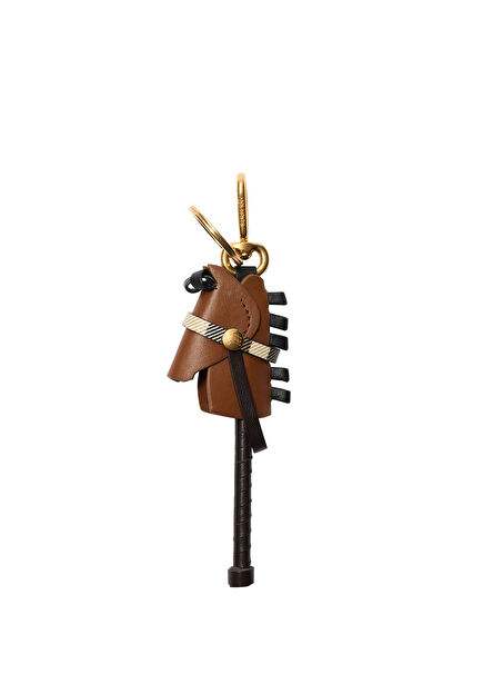Hobby Horse Brown Leather Women's Keychain