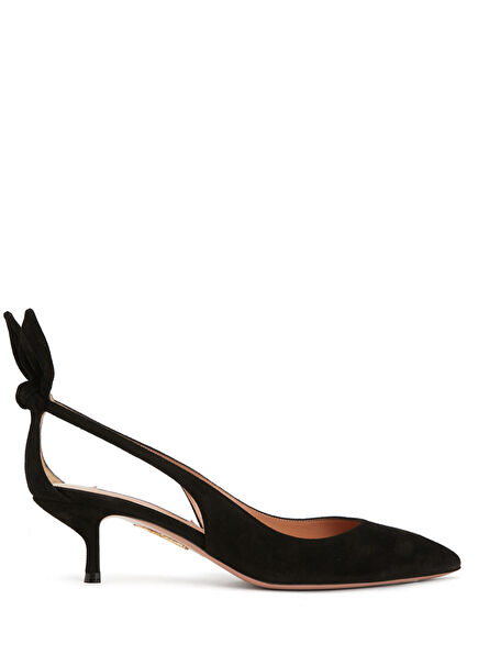 Bow Tie Black Leather Pumps