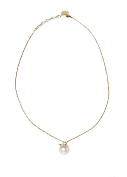 Gold Color Silver Metal Women's Necklace With Pendant