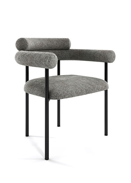 Wave Metal Ayaklı Siyah Sandalye 