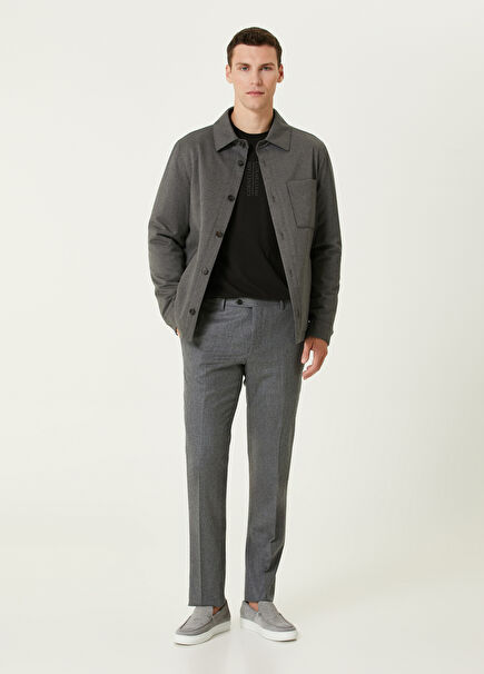 Regular Fit Gri Yün Pantolon