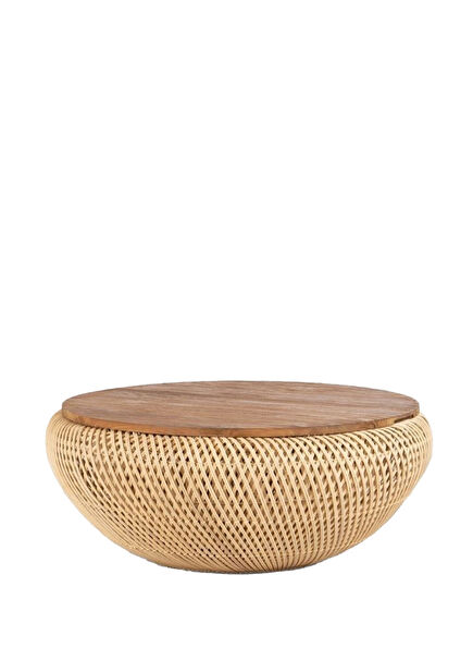 Wave Natural Round Coffee Table 100x100 cm
