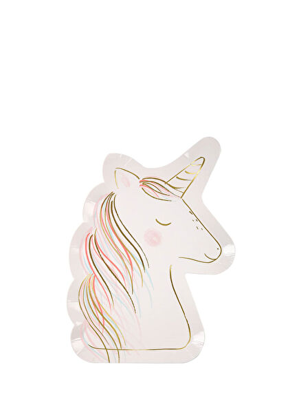 Unicorn Temalı Büyük Boy 8'li Kağıt Parti Tabağı