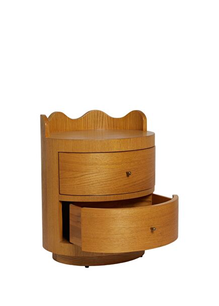 Genoa Naturel Masif Ahşap Komodin 50 x 60 cm