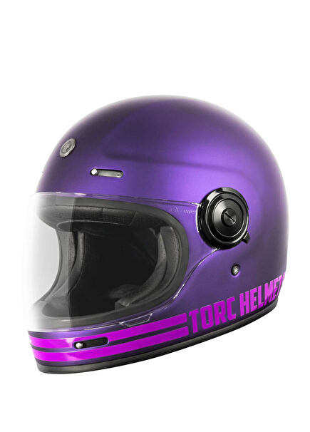 T-1 Newport Cali Iridecent Mor Unisex Kapalı Motosiklet Kaskı