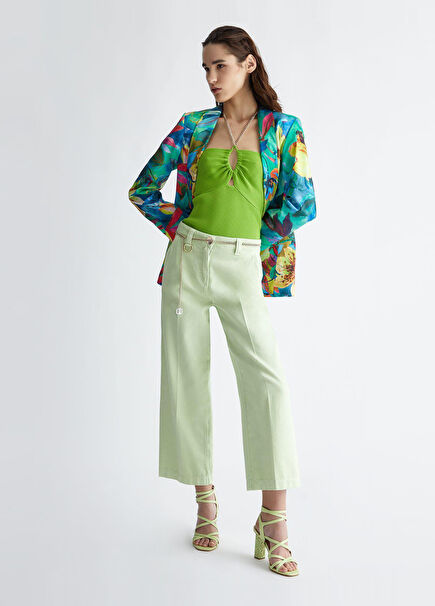 Straight Cut Short Leg Mint Women's Trousers