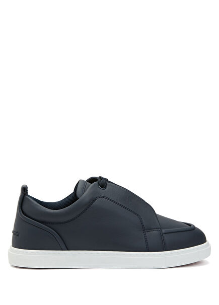 Jimmy Navy Mens Leather Sneakers