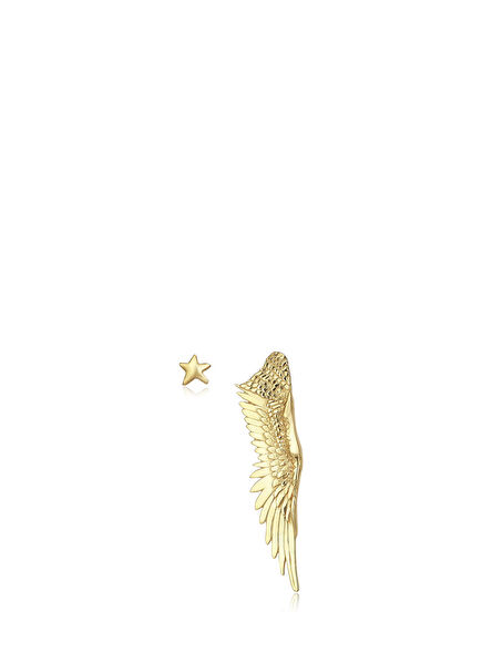 Angel Wing Star 14K Gold Women's Earrings