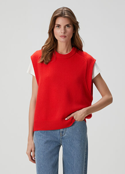Mari Red Wool Sweater