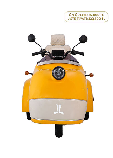 Elektrikli Sarı Krem Moped Motosiklet 