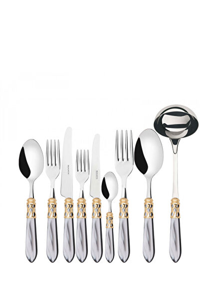 Aladdin Gray Gold Stainless Steel 75 Piece Cutlery Set