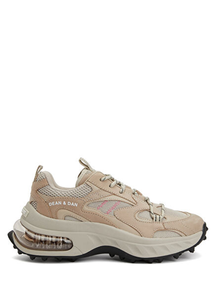 Dean & Dan Beige Womens Leather Sneakers