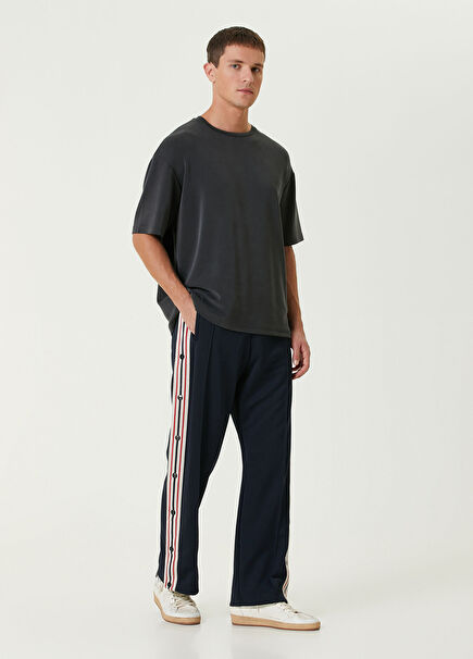 Dark Blue Stripe Jacquard Sweatpants