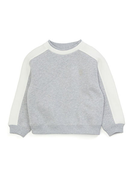 Contrast Trim Boys' Grey Sweatshirt