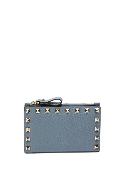 Rockstud Gri Kadın Deri Kartlık
