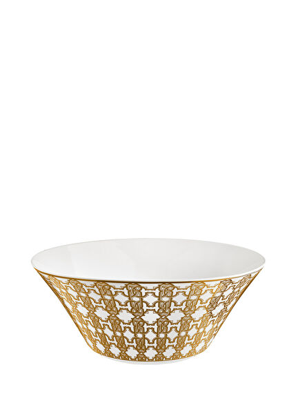 Monogram Gold Altın Dekorlu Porselen Servis Kasesi 26 cm