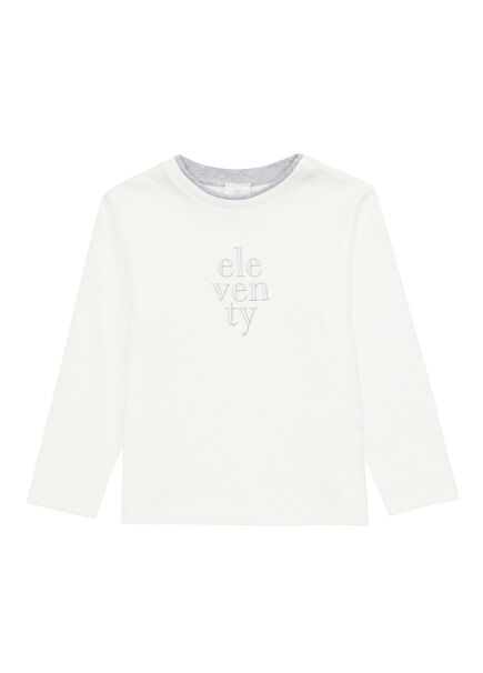 Boys' Beige Long-Sleeved T-shirt