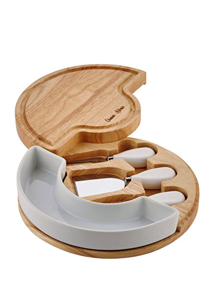 Acacia Elegance Kahverengi Ahşap Peynir Sunum Tabağı