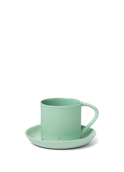 Mint Porcelain Turkish Coffee Cup and Saucer 90 ml