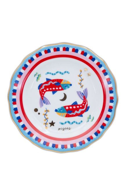 Zodiac Vibe Balık Burcu Porselen Pasta Tabağı 16 cm