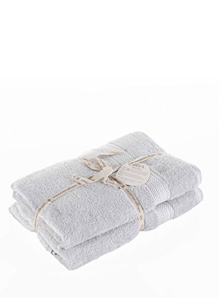 Cool Grey %100 Mısır Pamuğu 2'li Banyo Havlusu Seti 