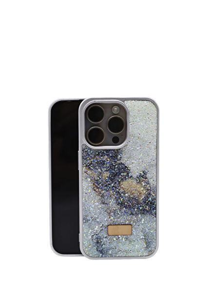 Diamond Serisi iPhone 16 Pro Max Beyaz Telefon Kılıfı
