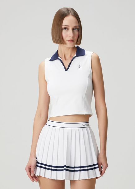 Lacivert Beyaz Polo Bluz