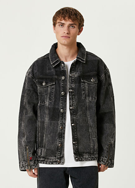 Your *itch Colorblocked Black Denim Men's Jacket