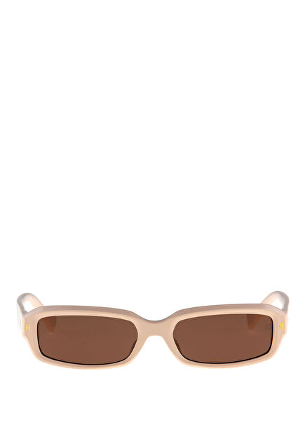 Burcu Esmersoy x Hermossa HM 1597 C 5 Dikdörtgen Krem Asetat Kadın Güneş Gözlüğü