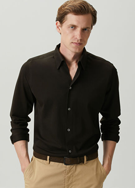 Brown Mercerized Shirt