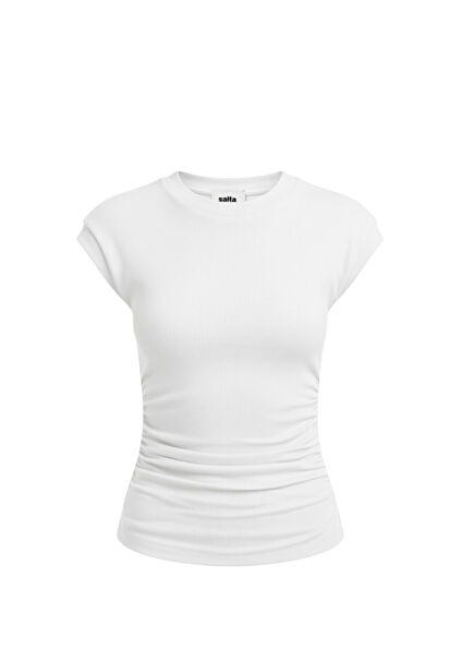 Sculpt White Viscose Short Sleeve Women's T-shirt