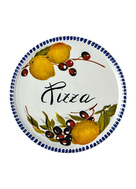 Limon Desenli Seramik Pizza Tabağı